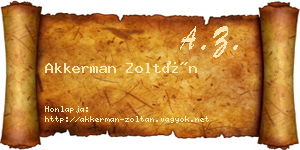 Akkerman Zoltán névjegykártya