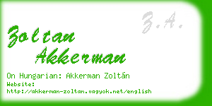 zoltan akkerman business card